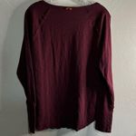 Frye & Co. Burgundy Fox Tail Heritage Raw Hem Thumb Holes Top Red Size L Photo 6