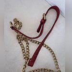 Bebe New Michelle Mini Saddle Red Croc-Embossed Chain Shoulder Bag-New With Tags Photo 8