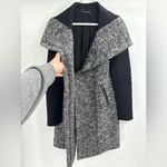 Diane Von Furstenberg  DVF Lulu Wool blend Boucle Long Coat Gray Black Women’s 0 Photo 9