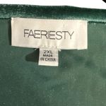 Faeriesty Elegant Green Velvet Maxi Tiered A Line Plus Size Dress Photo 11