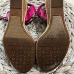 Etienne Aigner  Pink Patent Leather Flower Embellished Espadrille Wedge Sandals 8 Photo 10