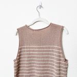 Rachel Parcell [] Boxy Muscle Tee Nude Ivory Striped Roll Neck NWT Sleeveless XL Photo 4