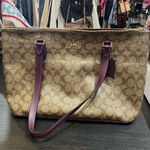 Coach Brown and Purple Signature Tote Photo 0