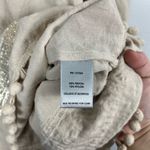 John Mark  Women’s Tunic Blouse Beige Boho Pom Pom Trim Top Blouse Embellished S Photo 3