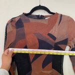 House Of CB  'Cassidy' Brown Mesh Printed Long Sleeve Midi Dress NWOT size‎ S Photo 3