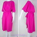 Eloquii NEW  Barbie Pink Cross Front‎ Flutter Sleeve Dress, size 20 Photo 4