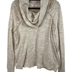 Free People  Beach Sweater Womens S/M Cocoon Cowl Neck Pullover Tan‎ Ivory Photo 0