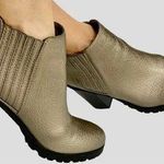Sam & Libby ankle lug booties, style Deanna, high heel Bronze women's size 7 Photo 0