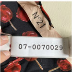 No.21 Dress Womens 6 IT 42 Black Red Lollipop Print Silk Ruffle Long Sleeve Photo 5