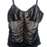 Lulu’s polka dot smocked mesh ruffled black Y2K bodysuit size L‎ Size L Photo 4