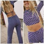 ZARA Geometric Print Open-Back Long Sleeve Crop Top Photo 2