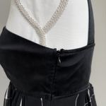 EXPRESS  Black And White Windowpane Empire Waist Dress Size Small Satin V-neck Photo 3