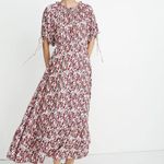 Warm NYC geranium metallic floral gorgeous gold trim dress Pink Photo 1