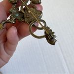 Sweet Romance USA Bronze Tone Frog Lily Pad Brooch Womens Estate Jewelry Vintage Green Photo 3