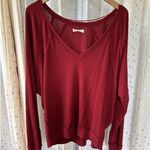 Free People We The Women's Sanguine Santa Clara Slouchy Mix Knit Thermal Top M Photo 1