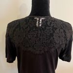 H&M Black Knit Lace Short Sleeve Shirt Size Medium Photo 3