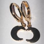 Gold Tone Dainty Dangling Moon Boho Pierced Earrings Photo 1