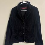 Kikit Short Black Velvet Blazer Jacket Rhinestone Buttons Size XL Y2K Photo 0