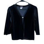 143 I Love You 90s Y2K Black Vintage Velvet Cardigan Butterfly Closure Size M Size M Photo 0