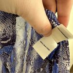 Diane Von Furstenberg  Blue Snake Print Lorelei Shirt 100% Silk Size 4 Women's Photo 6