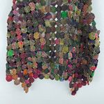 Vintage 90s Handmade Brown Green Multi Thai Silk Open Sleeveless Cardigan Vest Multiple Size M Photo 4