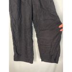 Hollister Black Smocked Paperbag Waist Tie Cropped Wide Leg Pants XS Photo 5