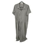 Eileen Fisher Eileen Fisher Organic Cotton Linen Ticking Striped Jumpsuit Wide Leg Cropped XL Photo 1