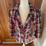 NWOT NorthStyle Multicolor Plaid Blazer Medium Red Photo 3