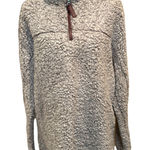 True Grit Frosty Tipped Sherpa Pullover Women's Large Gray 1/4 Zip Fleece Soft Photo 0