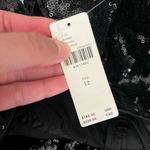 Anthropologie NWT Sequin Wide-Leg Cargo Black Pants Sz 12 Photo 4