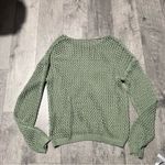 Handmade Crochet Knitted Hippie Boho Beach Green Star Mesh Long Sleeve Sweater Women's Photo 3