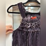 Sundance  Crushed Velvet Sleeveless Halter Ruffle Metallic Purple Top Size XS Photo 1