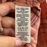 Free People Women’s  No Limits Linen Plaid Button Up Long Sleeve Shirt Coral Sz S Photo 6