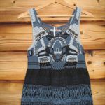 Free People Blue Crochet Knit Beaded Tank Top Photo 2