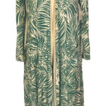 LuLaRoe  Teal Green & White Palm Leaf Print‎ Sarah Duster Womens Small NWT Photo 0