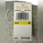Michael Kors NWT Stretch Logo Jacquard Short-Sleeve Sweater Pearl Heather M Photo 2