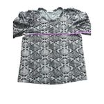ALC Frank A.L.C. Kati Jersey Tee Snake Print Puff Sleeve Crew Neck Top Size S Photo 3