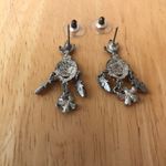 Chandelier Earrings Orange Crystals Floral Retro Photo 7