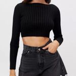 Urban Outfitters Black  Tayla twist front crop sweater Size Medium Photo 2