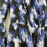 Monique Lhuillier RTR ML Melanie Black White & Blue Floral Maxi Dress Sz 6 Photo 7