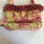 Millie Bags Yellow Pink vintage y2k fringe fabric purse, unique handbag Photo 3