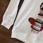 Book Reader Girl Pullover Sweatshirt White Size M Photo 1