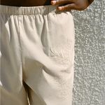 ZARA Taupe Cotton Embroidered Pajama Pants Photo 1