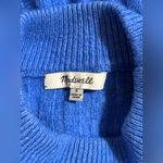 Madewell 55% Wool Blue Ribbed Knit Cropped Sweater Photo 2
