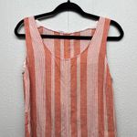 Womens Linen Blend Tank Dress Small Boho Lightweight Costal Beachy Lagenlook Orange Photo 1