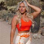 Balance Athletica  Women’s Size M Aura Sports Bra‎ Blood Orange Strappy Back Photo 4