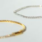Gold Tennis Bracelet, Diamond Bracelet, Cubic Zirconia Bracelet Photo 2