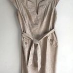 Sharagano Dress with Belt Size 10 Beige Khaki Color Photo 0