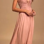 Free People NWT  Adella Maxi Slip dress in a pink size large Photo 0