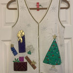 Holiday Time Christmas Knit Off White Small Vest. 2686 Photo 0
